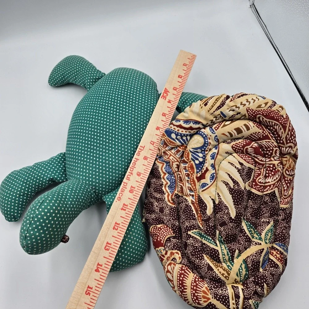 Vtg Handmade Sea Turtle Plush Toy Quilted Removable Shell‎ Cottagecore Country